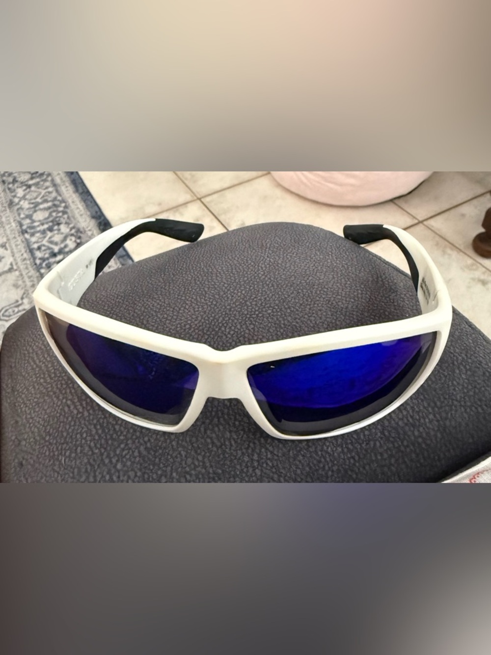 Costa White Blue Lens Sunglasses. Lightly used with slight lens discoloration